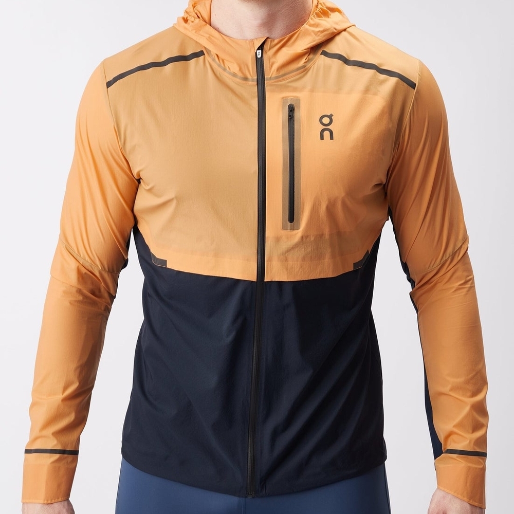 On Running Men's Orange and Black Jacket